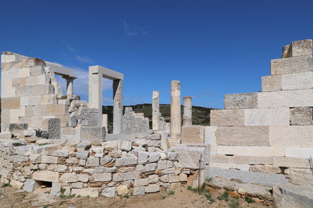 Demeter Temple of Sangri on the Cyclades island of Naxos-Greeceの写真素材