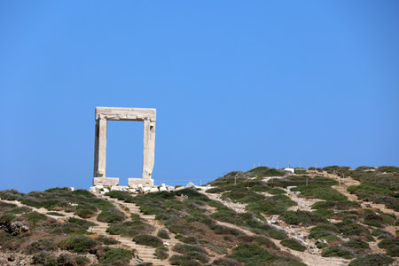 Portara of Naxos - Temple of Apollo - on the Cyclades Island of Naxos - Greeceの写真素材