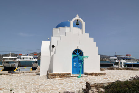 Church of Agia Marina- Antiparos island-Cyclades-Greeceの写真素材