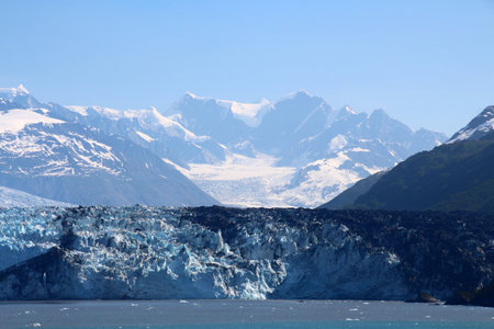 Harvard Glacier in College Fjord, Alaska, United Statesの写真素材