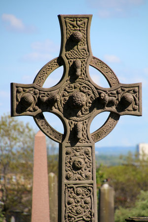 St John's Cross on the Glasgow Necropolis, Scotlandの写真素材