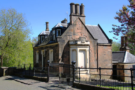 Historical house on the way to the Glasgow Necropolis, Scotlandの写真素材