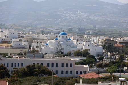 View over the Cyclades island of Naxos Greeceの写真素材