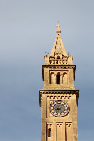 Clock Tower of the Basilica of Ta' Pinu, Gozo, Maltaの写真素材