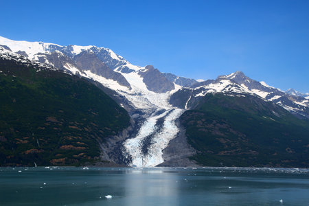 Large tidewater glacier in the Alaska's Prince William Soundの写真素材