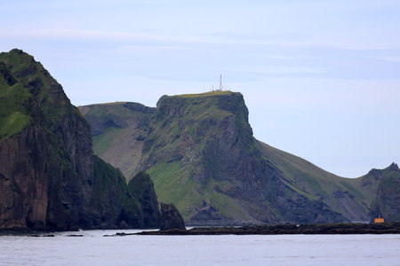 Coastal landscape of Heimaey -Vestmannaeyjar- Westman Islands-Icelandの写真素材