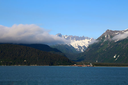 Resurrection Bay is a bay in the US state of Alaska in the Kenai Mountains on the Kenai Peninsula, east of Kenai Fjords National Parkの写真素材