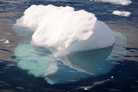 Iceberg close-up in Uummannaq Fjord, Greenland, Denmarkの写真素材