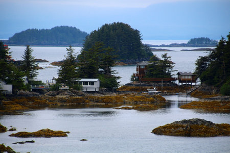 Sitka Sound is a body of water near the city of Sitka, Alaskaの写真素材