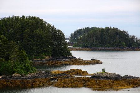 Sitka Sound is a body of water near the city of Sitka, Alaskaの写真素材