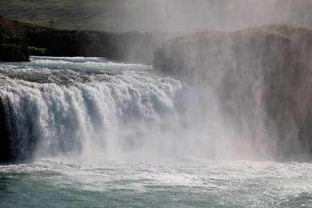 Godafoss waterfall is one of the most famous waterfalls Icelandの写真素材