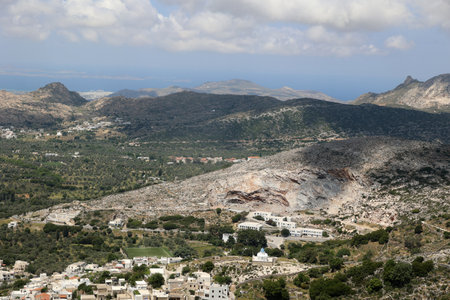 Mountain landscape on the Cyclades island of Naxos-Greeceの写真素材