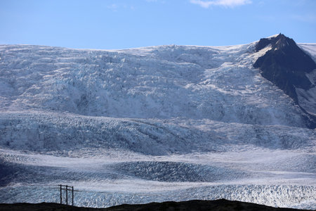 Glacier in Vatnajokull National Park in southeast Icelandの写真素材