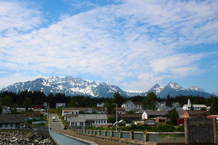 Alaska, view of small town Haines, United Statesの写真素材
