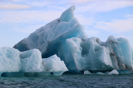Icebergs in Jokulsarlon Glacier Lagoon- Icelandの写真素材