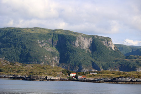 Fantastic coastal landscape of the Trondelag region in Norwayの写真素材
