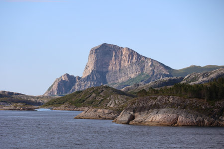 Beautiful coastal landscape in Nordland, Norwayの写真素材