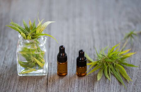 Cannabis CBD oil hemp products cannabis oil, CBD oil cannabis extract, Medical cannabis concept.の写真素材