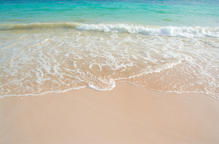 beautiful wave of ocean on the beachの写真素材