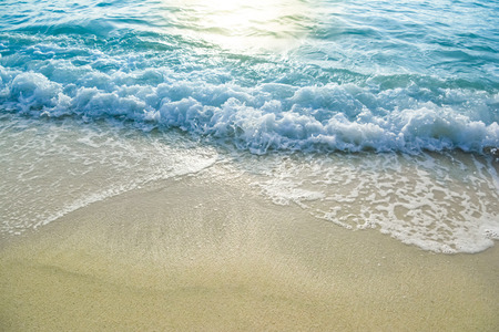beautiful wave of ocean on the beachの写真素材