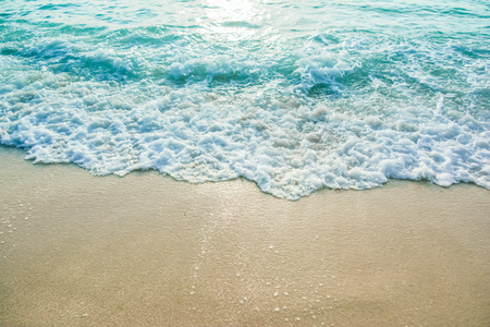 beautiful wave of ocean on the beachの写真素材
