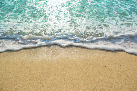 beautiful wave of ocean on the beachの写真素材