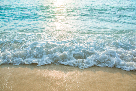 beautiful wave of ocean on the beachの写真素材