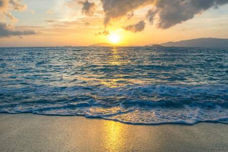 Beautiful sunset at the beach, seascapeの写真素材