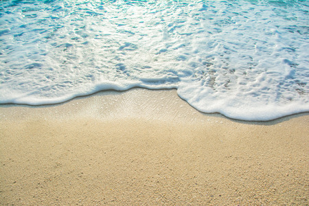 beautiful wave of ocean on the beachの写真素材