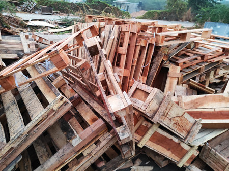 Wooden pallets and Pepper Boxesの写真素材