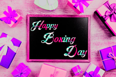 Happy Boxing Day Stylish Front Text Colourfull Background Illustration Photos