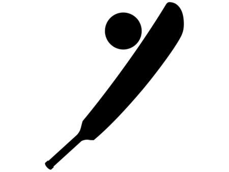 A Cricket Sport Ball Bat Icon Shadows Illustration Photosの写真素材