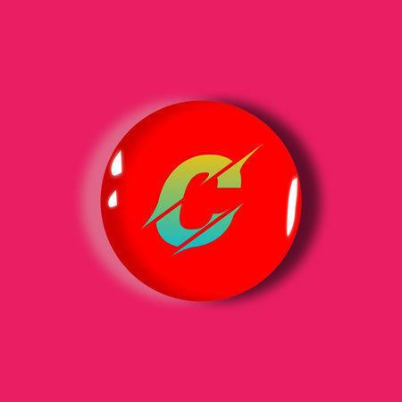 C Word Text Water Drop Logo Graphic Design Icon Art Colourfull Background