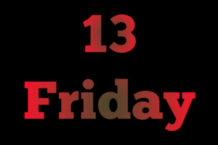 A Friday The 13 Lettering Text On Black Background Illustration Photos