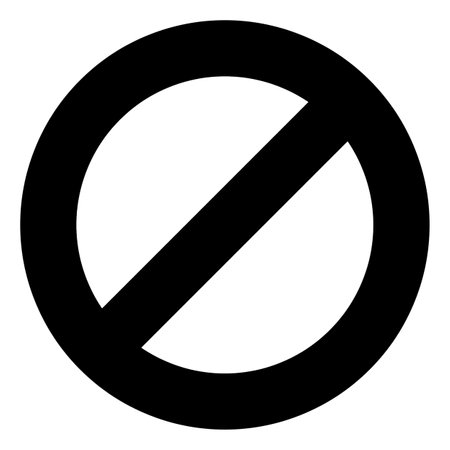 A No Warning Stop Ban Danger Forbidden Prohibited Hazard Restrict Icon Symbol Sing Circle Shape Silhouette Styleの写真素材