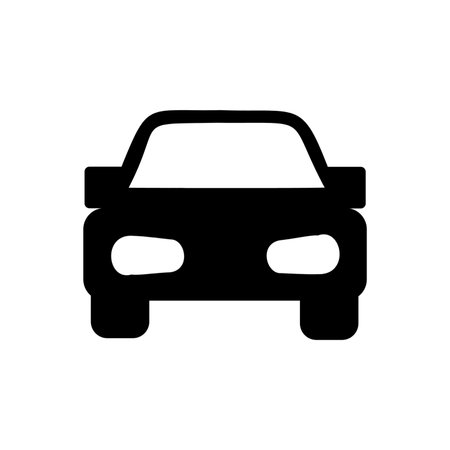 Car front glyph icon. Simple solid style sign symbol. Auto, view, sport, race, transport concept. white background.の写真素材