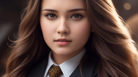 A Portrait Of The Young Attractive Businesswoman, AI Generativeの素材