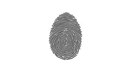 A Fingerprint black And White, Photo Illustration Image Picture, White Backgroundの写真素材
