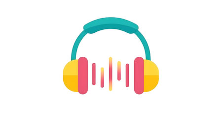 A 3d illustration icon of Colorful headphone side.の写真素材