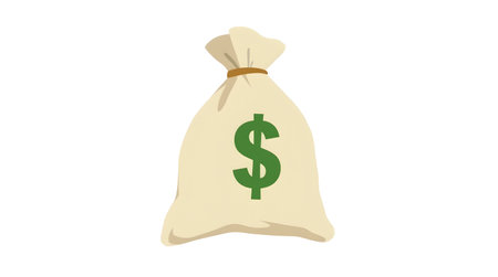 A bag of money and dollar sign, icon,の写真素材