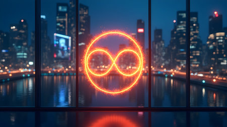 A Glowing Venn Diagram Showcasing Intersecting Strengths in Modern Business Partnership, Photo...