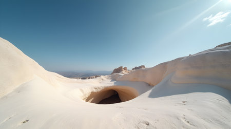 A White Rock Canyon with Orange Sand and Mountain, Photo Illustration Image Picture Photographyの写真素材