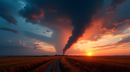 A large tornado alley, Photo Image Picture Photography Wallpaper Backgroundsの写真素材