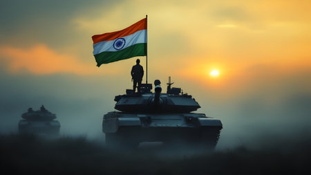 A Kargil Vijay Diwas, victory day, silhouette, Indian Army Soldier Warrior, army day, Indian Pakistan, India Vs Pakistani, Attack, War, Weapon, Battle, Independent Day, Republic Day, Happy Independenceの写真素材