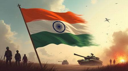 A Indian Armed Forces Flag Day, Military Vehicles, Fighter jet, Helicopter, Tank, Rocket Launcher...