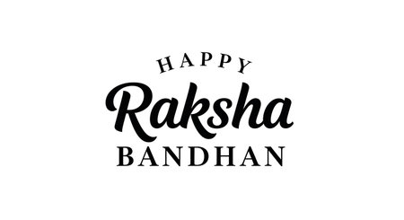 A Happy Raksha Bandhan Typography Design on White Background for Indian Festival Celebrations and Greeting Card Templateの写真素材