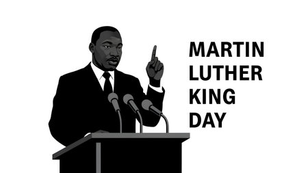 A Martin Luther King Day Tribute Illustration Highlighting Equality Justice Peopleの写真素材