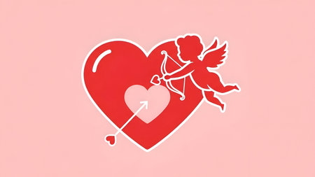 A Valentine cupid heart illustration for love romance emotion celebration design
