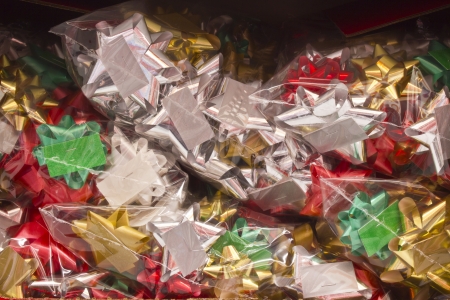 Box of Christmas Bows - Box of Christmas Bows for Wallpaper or Backgroundの写真素材