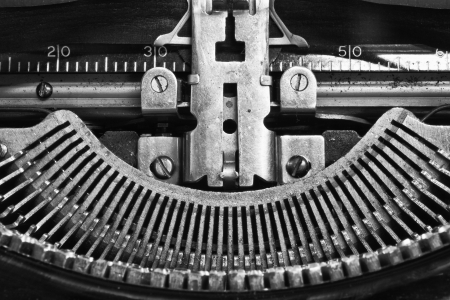 Antique Typewriter - An Antique Typewriter Showing Traditional QWERTY Keys IXの写真素材